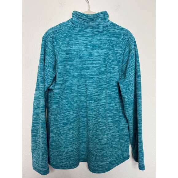 St. Johns Bay Womens Large Quarter Zip Polar Fleece Pullover Blue Long Sleeve - Picture 9 of 9